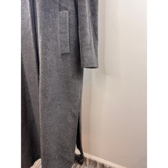 Cinzia Rocca PIACENZA Gray Long Coat Wool Baby llama Collared Overcoat Size 8 - Picture 4 of 12